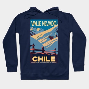 A Vintage Travel Art of Valle Nevado - Chile Hoodie